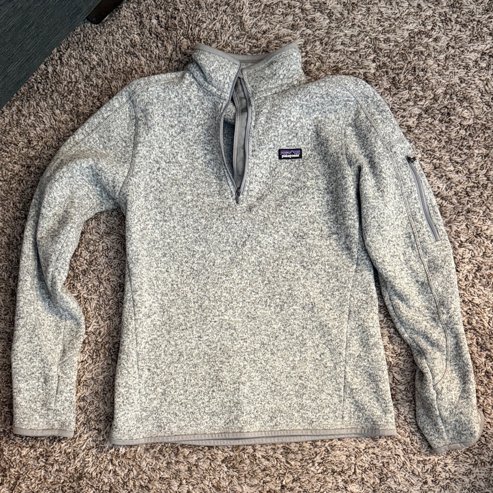 Patagonia Light Gray Fleece Quarter-Zip Pullover